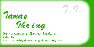 tamas ihring business card